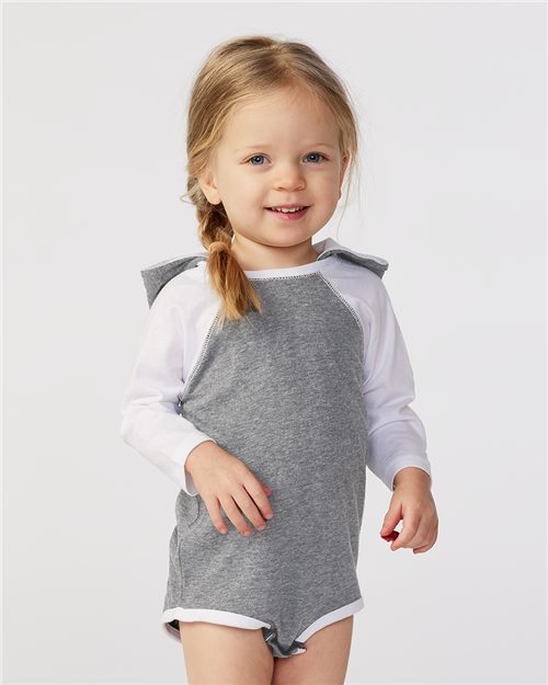 Rabbit Skins 4418 - Infant Fine Jersey Character Hooded Long Sleeve Bodysuit with Ears