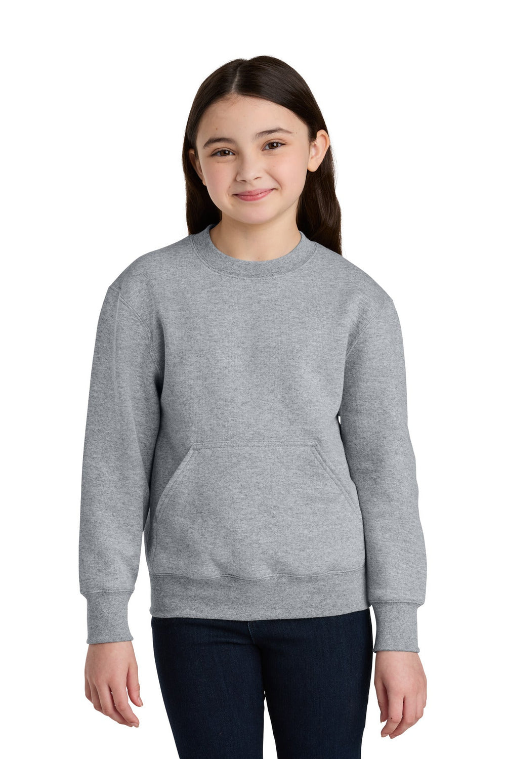 Port & Co PC78YPKT - Youth Core Fleece Crewneck Pocket Sweatshirt
