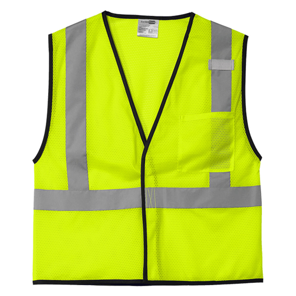 CornerStone CSV100 - Ansi 107 Class 2 Economy Mesh One Pocket Vest - Safety Yellow
