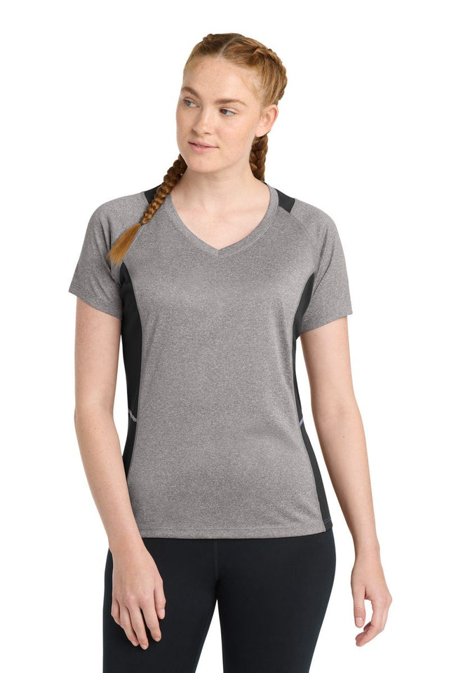 Sport-Tek LST361 - Women's Heather Colorblock Contender V-Neck Tee