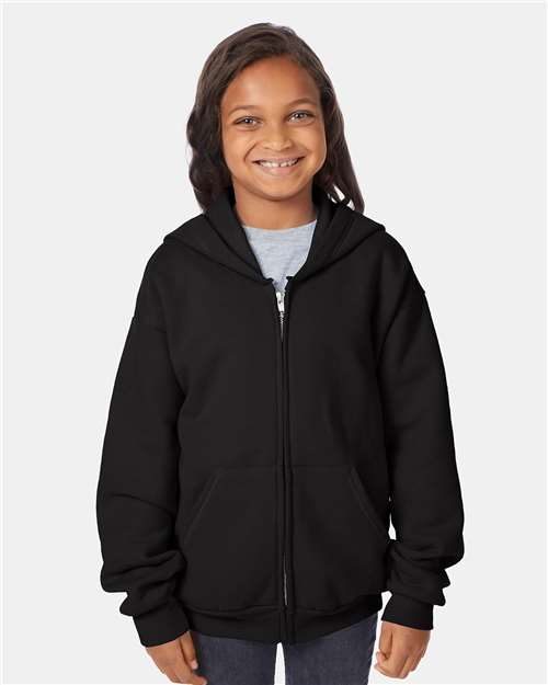 Hanes P480 - Youth EcoSmart® Full-Zip Hooded Sweatshirt