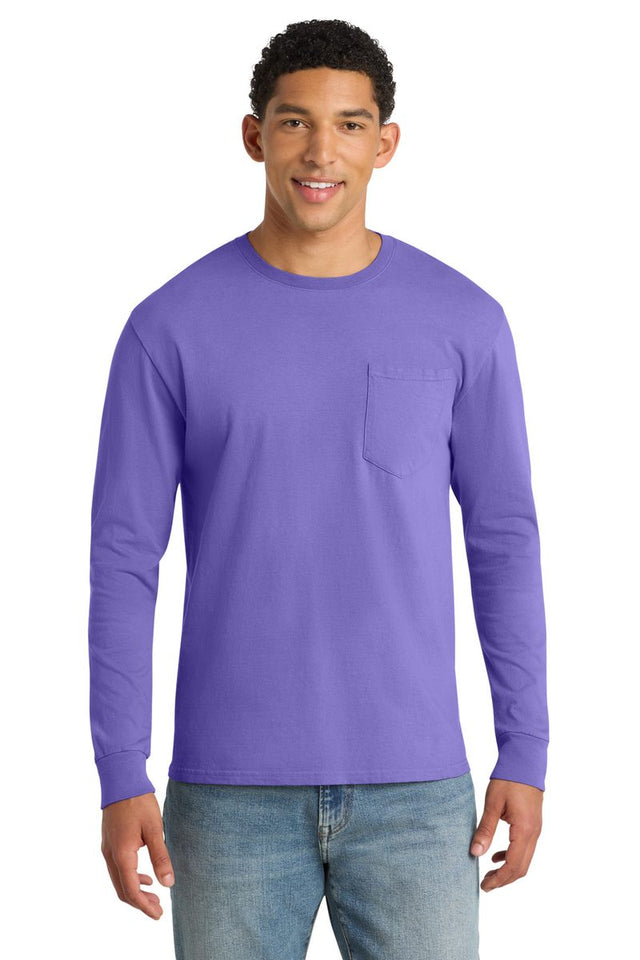 Port & Company PC099LSP - Beach Wash Garment-Dyed Long Sleeve Pocket Tee