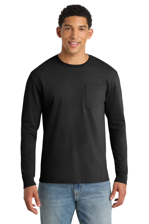 Port & Co PC099LSP - mpany Beach Wash Garment-Dyed Long Sleeve Pocket Tee Port & Company
