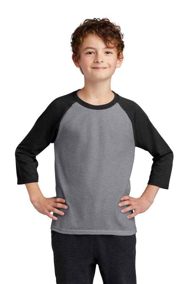 Port & Company PC55YRS - Youth Core Blend 3/4-Sleeve Raglan Tee