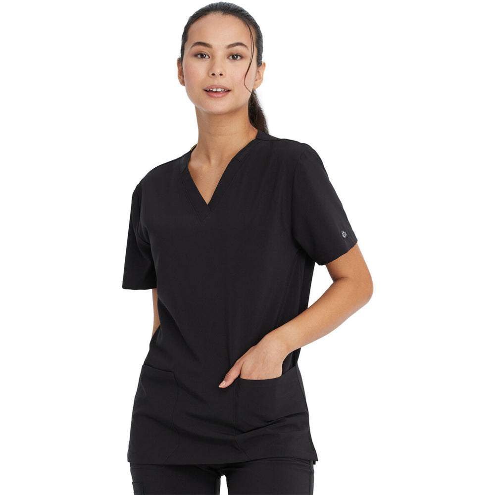 Dickies Medical DK619 - Unisex V-Neck Top - Black