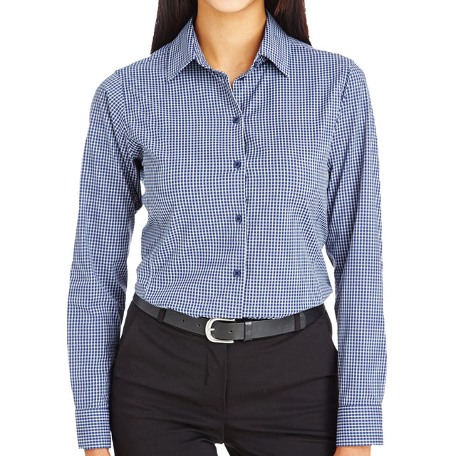 Devon & Jones DG535W - Women's CrownLux Performance® Tonal Mini Check Woven Dress Shirt