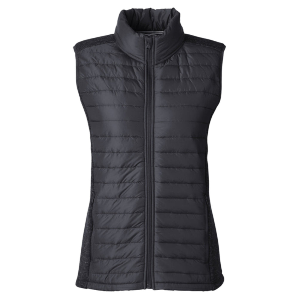 Nautica N17947 - Women's Harbor Puffer Vest - Black/Black Heather