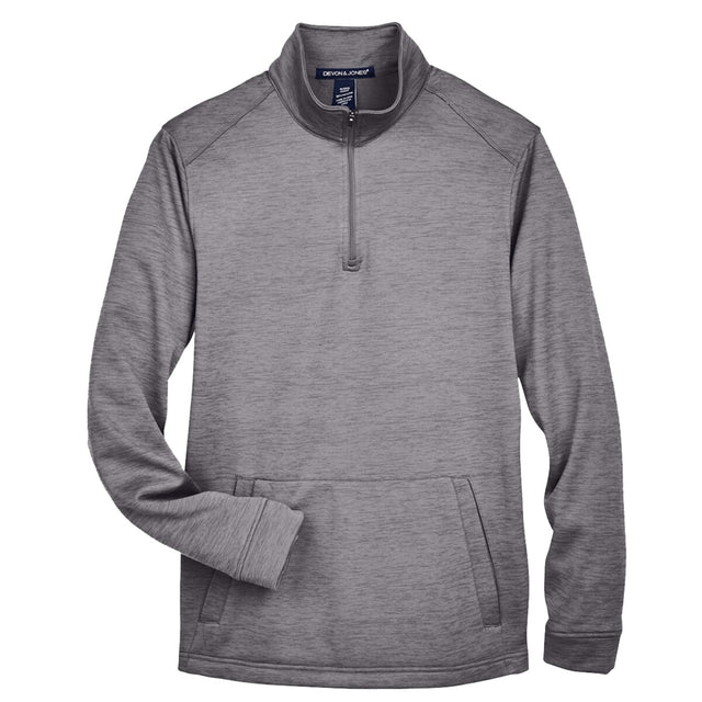 Devon & Jones DG798 - Men's Newbury Mélange Fleece Quarter-Zip Pullover