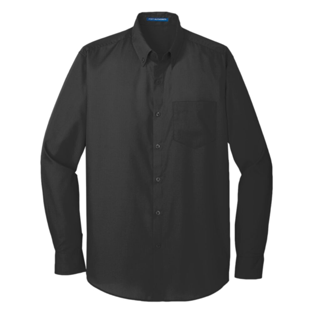 Port Authority W100 - Long Sleeve Carefree Poplin Shirt - Deep Black