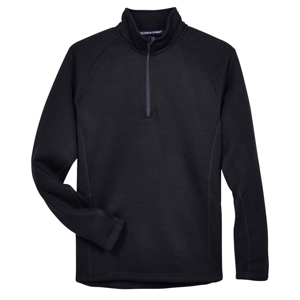 Devon & Jones DG792 - Unisex Bristol Sweater Fleece Quarter-Zip Pullover - Black