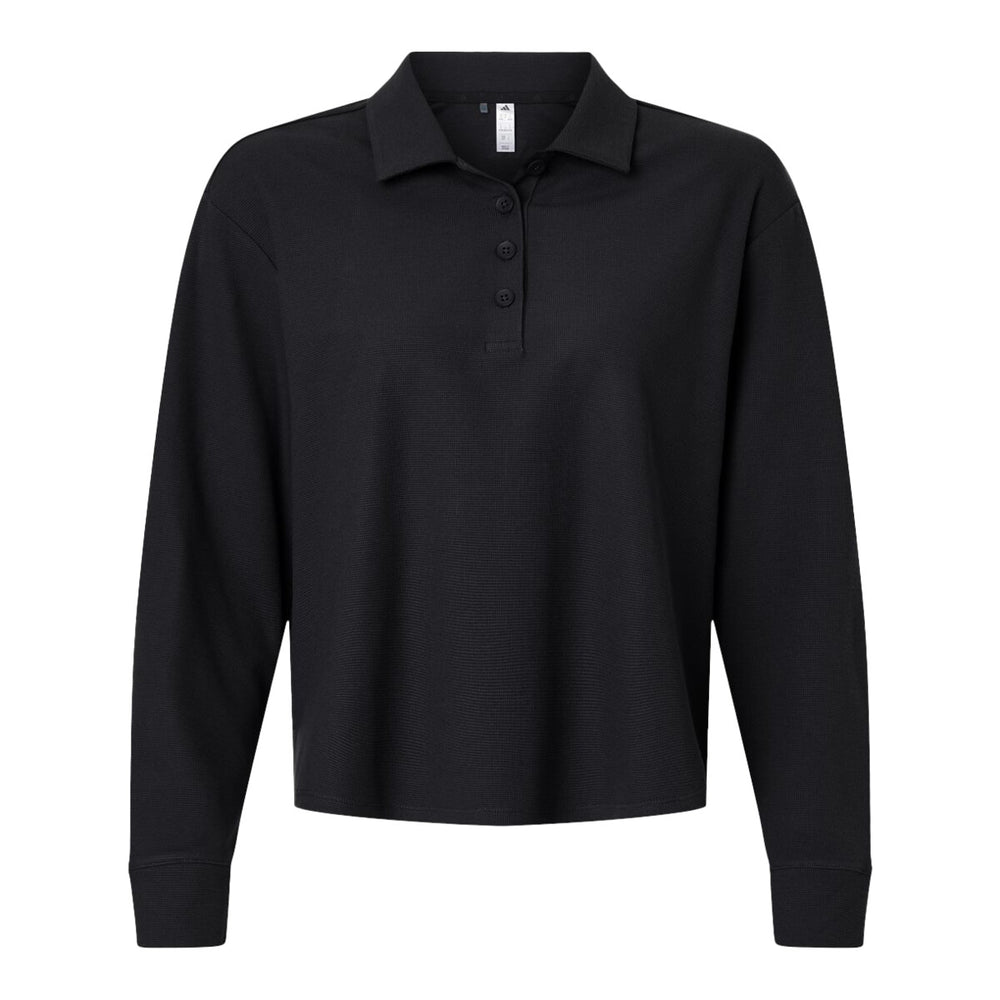 Adidas A1008 - Women's Beyond Long Sleeve Loose Polo - Black