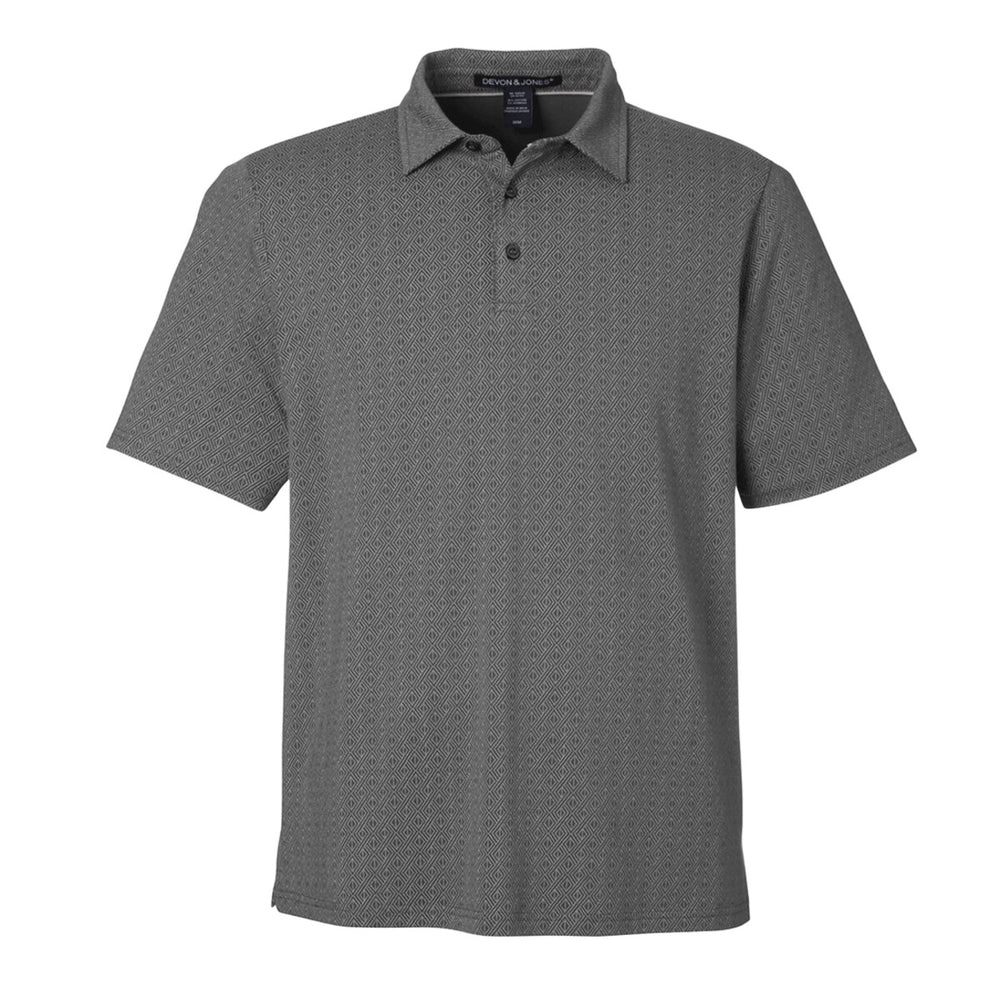 Devon & Jones DG101 - Men's Crownlux Performance® Geo Polo - Graphite/Silver