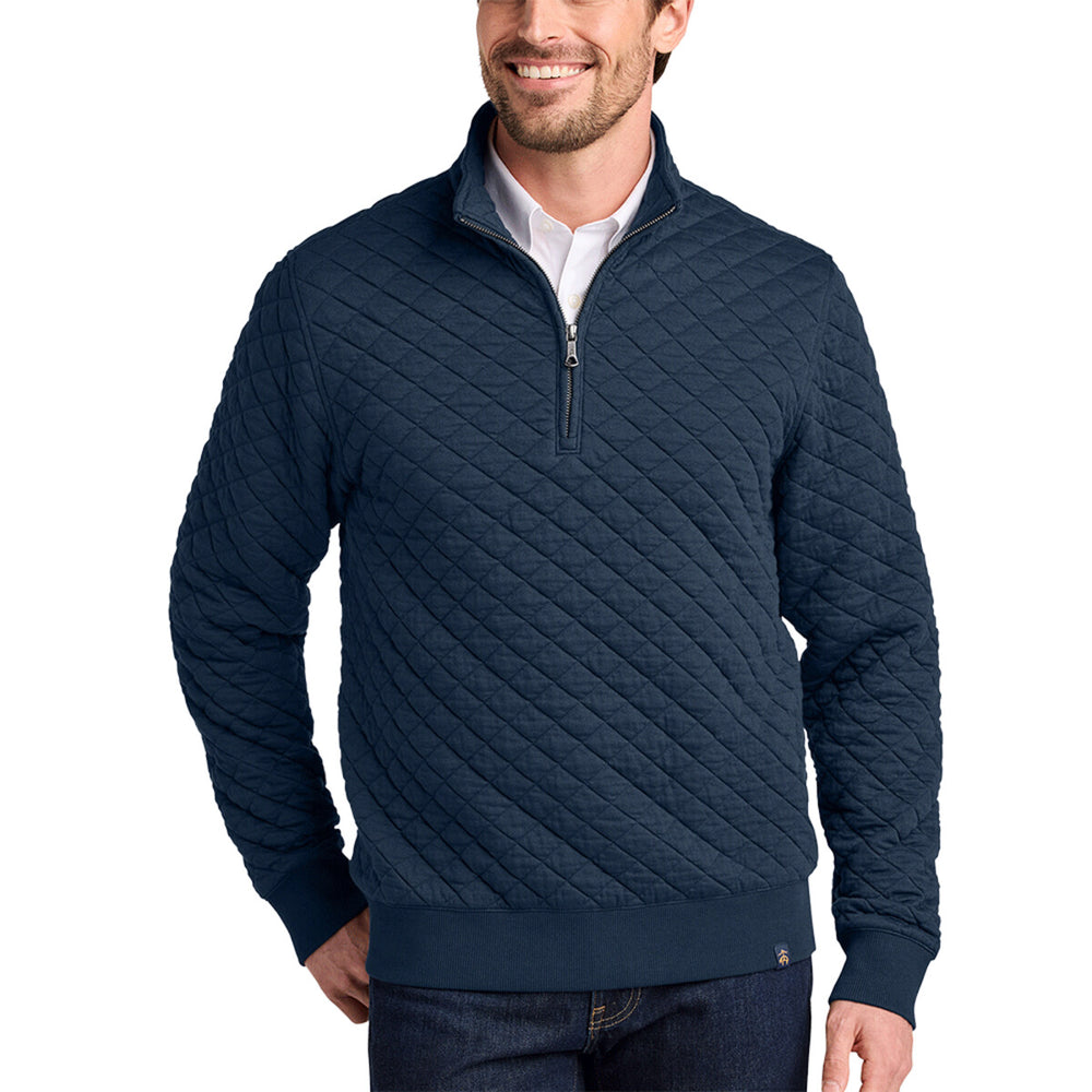 Brooks Brothers BB18212 - Diamond Quilt 1/4 Zip - Navy Blazer