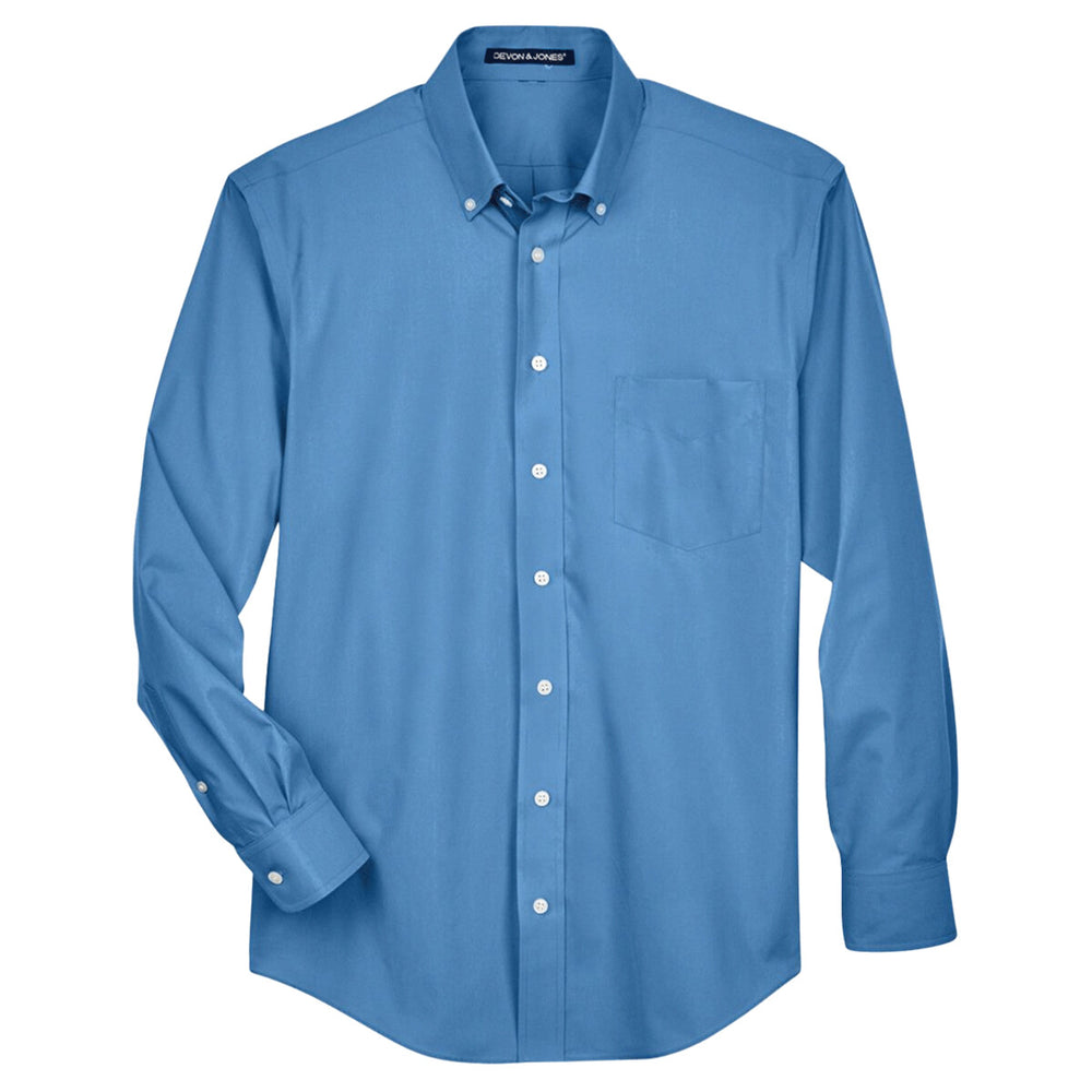 Devon & Jones D620T - Men's Tall Crown Collection® Broadcloth Woven Dress Shirt - French Blue