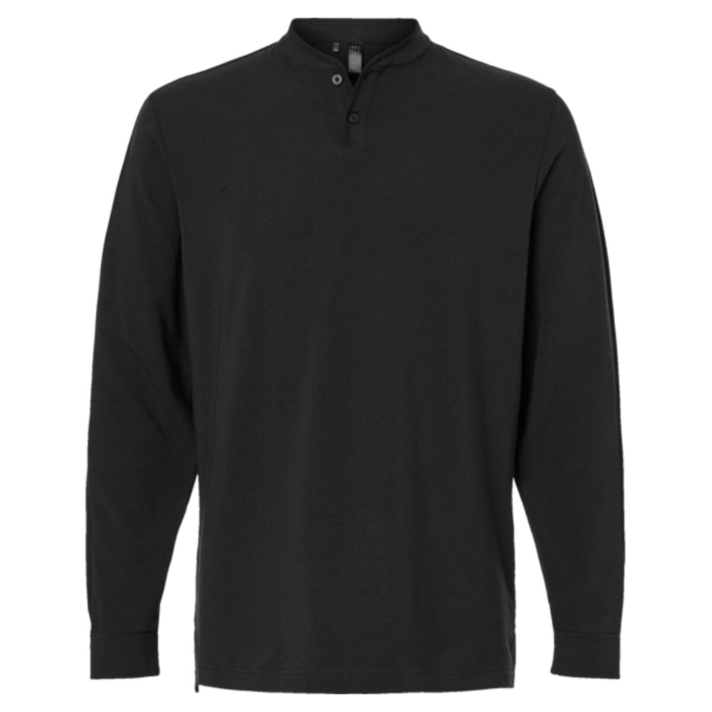 Adidas A597 - Men's Henley Long Sleeve T-Shirt - Black