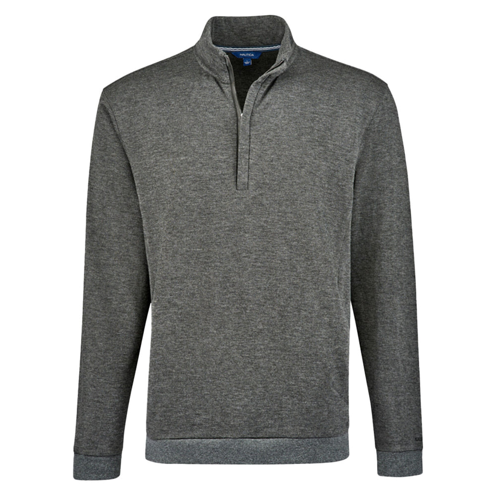 Nautica N18090 - Unisex Explorer Fleece Quarter-Zip Pullover - Charcoal Heather