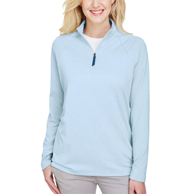 Devon & Jones DG480W - Women's CrownLux Performance® Clubhouse Micro-Stripe Quarter-Zip Pullover