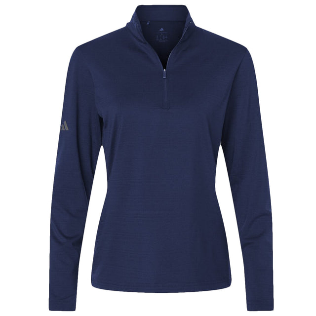 Adidas A709 - Women's Textured Stripe Quarter-Zip Pullover