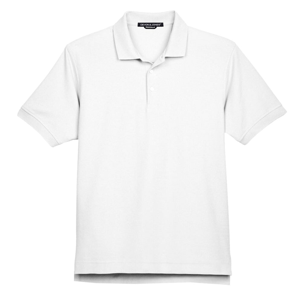 Devon & Jones D100 - Men's Pima Piqué Polo - White