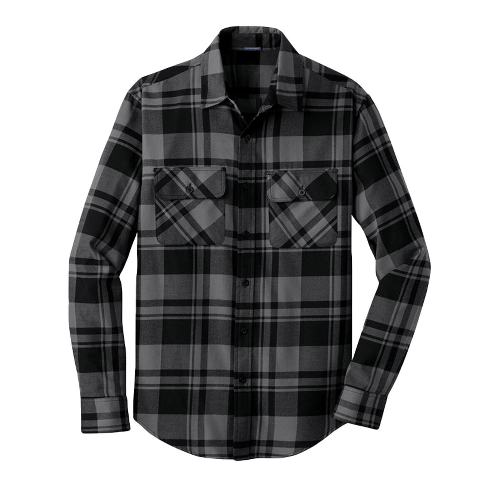Port Authority W668 - Plaid Flannel Shirt - Grey/Black