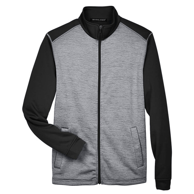 Devon & Jones DG796 - Men's Newbury Colorblock Mélange Fleece Full-Zip jacket