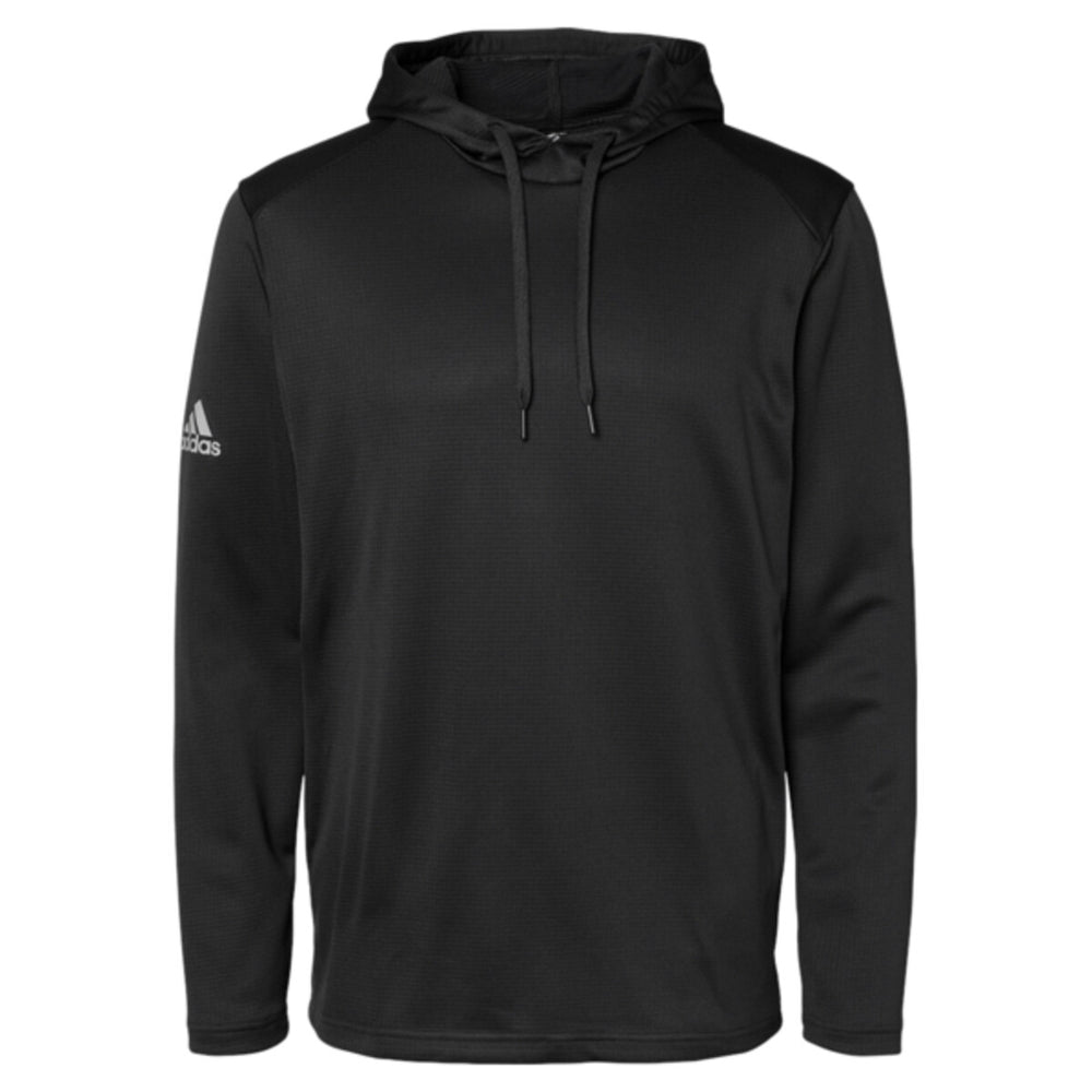 Adidas A530 - Men's Textured Mixed Media Midweight Hooded Sweatshirt - Black