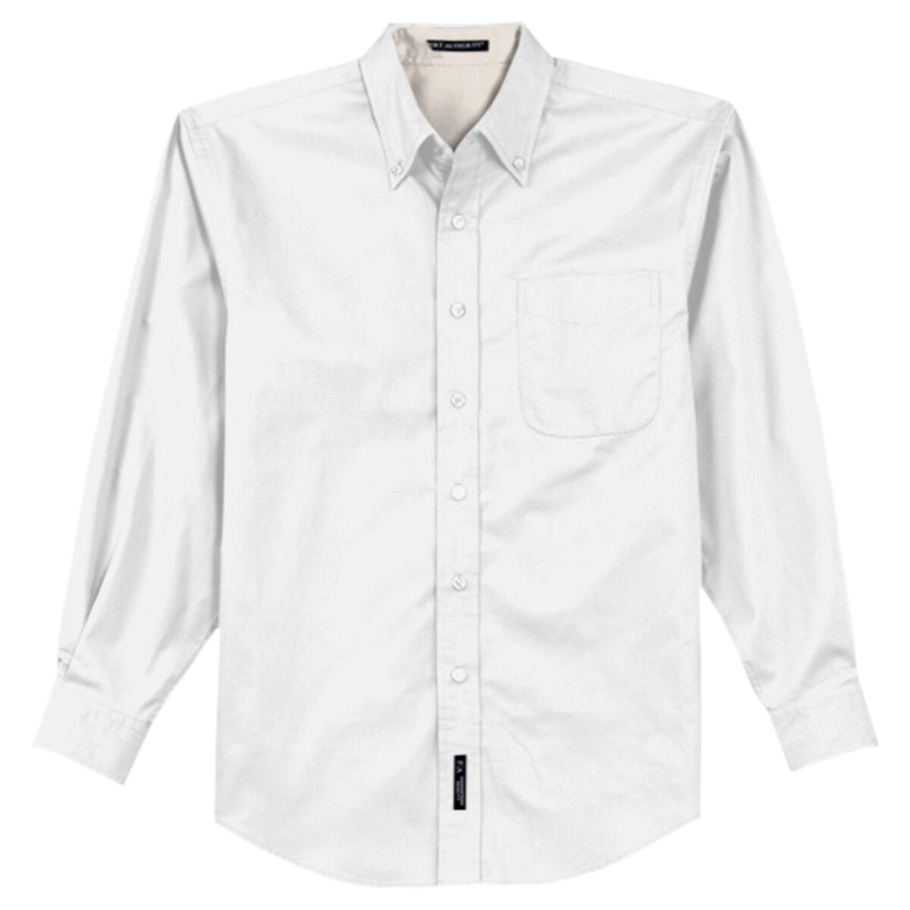 Port Authority S608 - Long Sleeve Easy Care Shirt - White/Light Stone