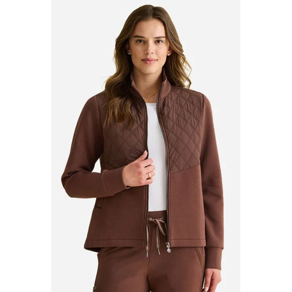 Healing Hands HH378 - Kiara Knit Zip Front Jacket - Cocoa brown