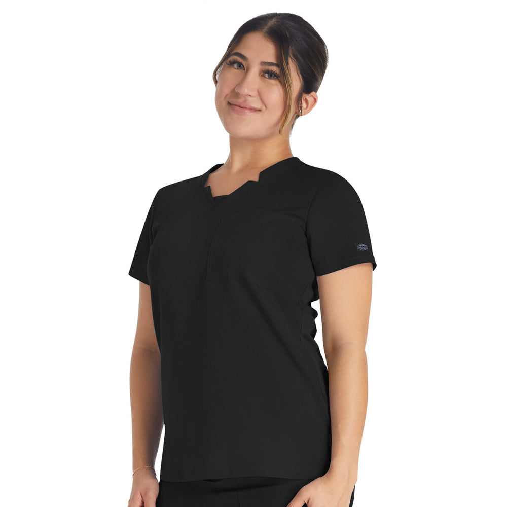 Dickies Medical DK671 - Notched V-Neck Top - Black