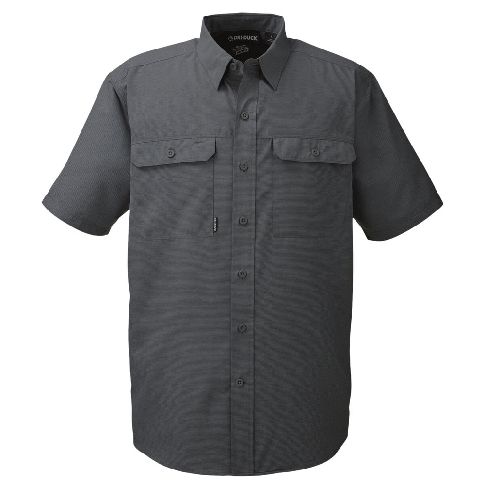 DRI DUCK 4445 - Men's Crossroad Woven Short Sleeve Shirt - Charcoal