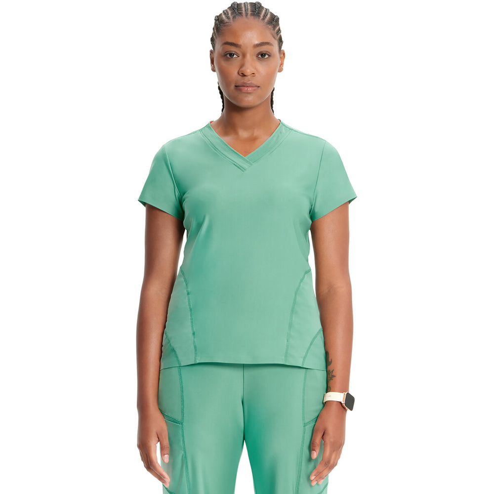 Infinity IN706A - Knit V-Neck Top in Black - Matcha Latte