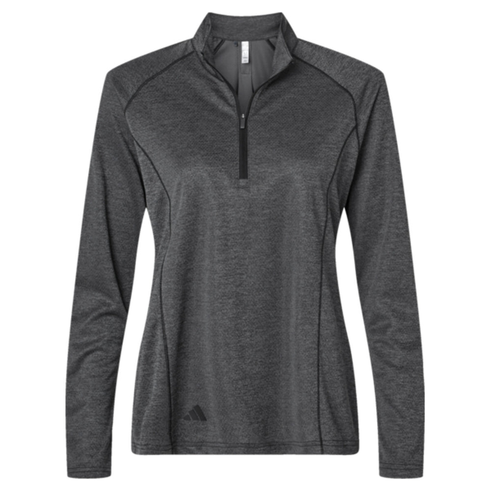 Adidas A594 - Women's Space Dyed Quarter-Zip Pullover - Black Melange