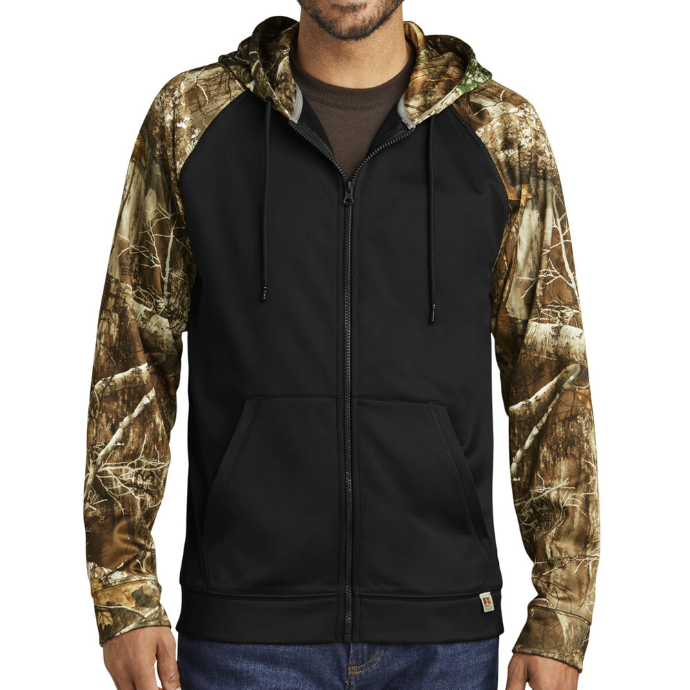 Russell Outdoors RU452 - Realtree ® Performance Colorblock Full Zip Hoodie - Black/Realtree Edge