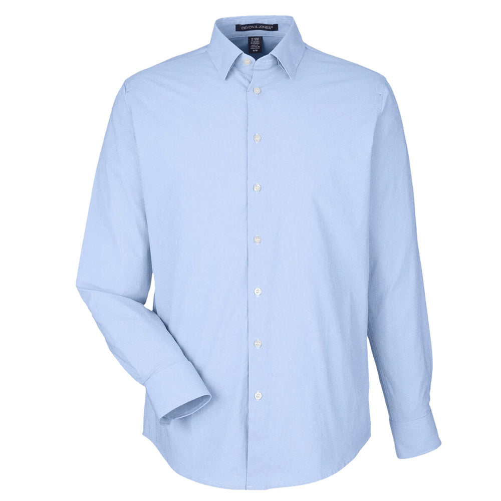 Devon & Jones DG537 - Men's CrownLux Performance® Microstripe Dress Shirt - French Blue/White