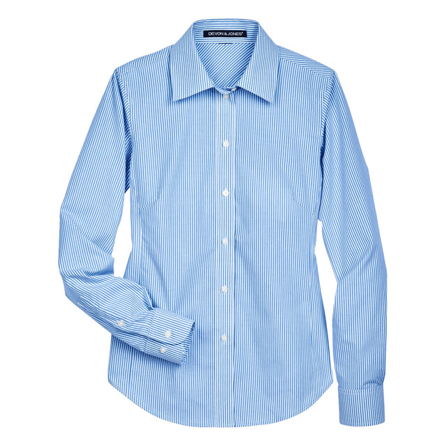 Devon & Jones D645W - Women's Crown Collection® Banker Stripe Woven Dress Shirt