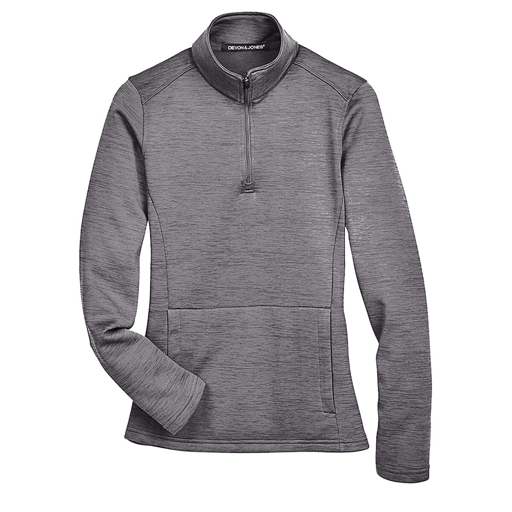 Devon & Jones DG798W - Women's Newbury Mélange Fleece Quarter-Zip Pullover - Dark Grey Heather