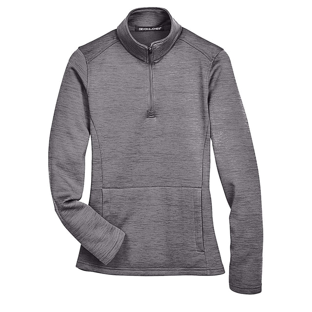 Devon & Jones DG798W - Women's Newbury Mélange Fleece Quarter-Zip Pullover