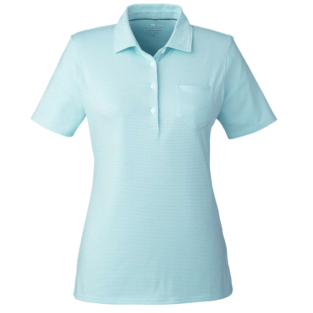 vineyard vines G001320 - Women's Fanshell Polo - Crystal Blue