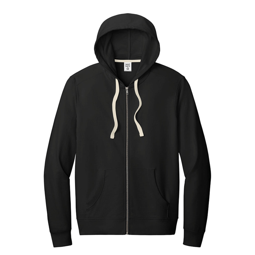 District DT8102 - Re Fleece Full Zip Hoodie - Black