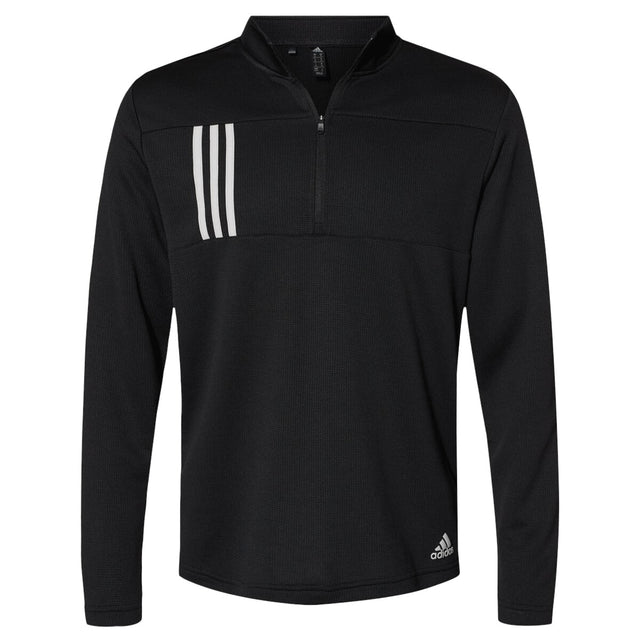 Adidas A482 - Men's 3-Stripes Double-Knit Quarter-Zip Pullover