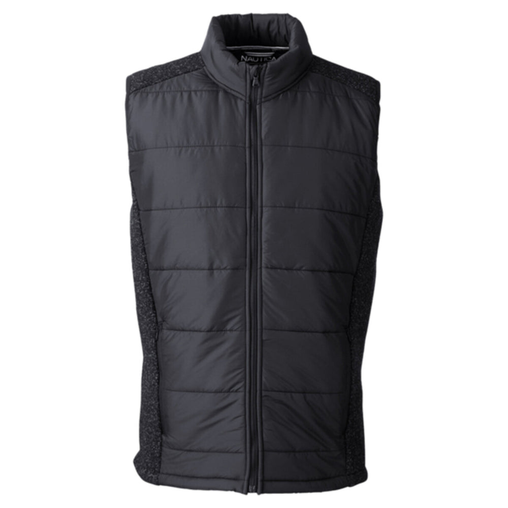 Nautica N17946 - Men's Harbor Puffer Vest - Black/Black Heather