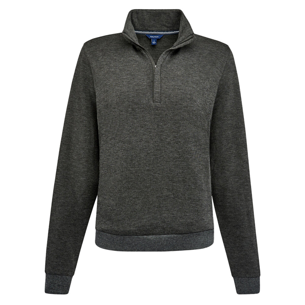 Nautica N18091 - Women's Explorer Fleece Quarter-Zip Pullover - Charcoal Heather