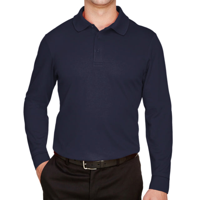 Devon & Jones DG20L - Men's CrownLux Performance® Plaited Long Sleeve Polo