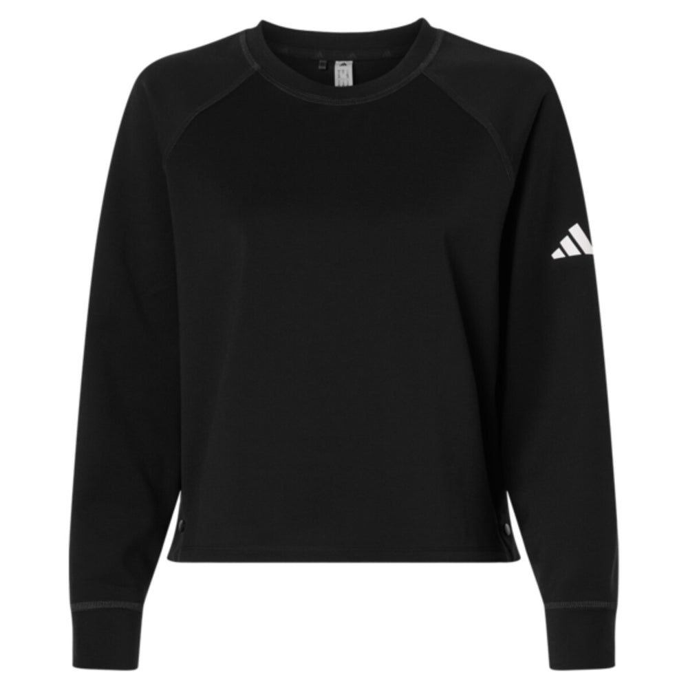 Adidas A1014 - Women's Beyond Side-Snap Crewneck Sweatshirt - Black
