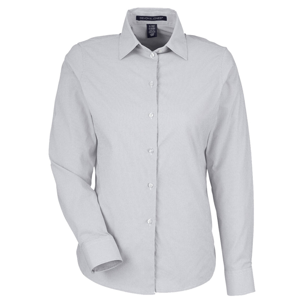 Devon & Jones DG537W - Women's CrownLux Performance® Microstripe Dress Shirt - Graphite/White