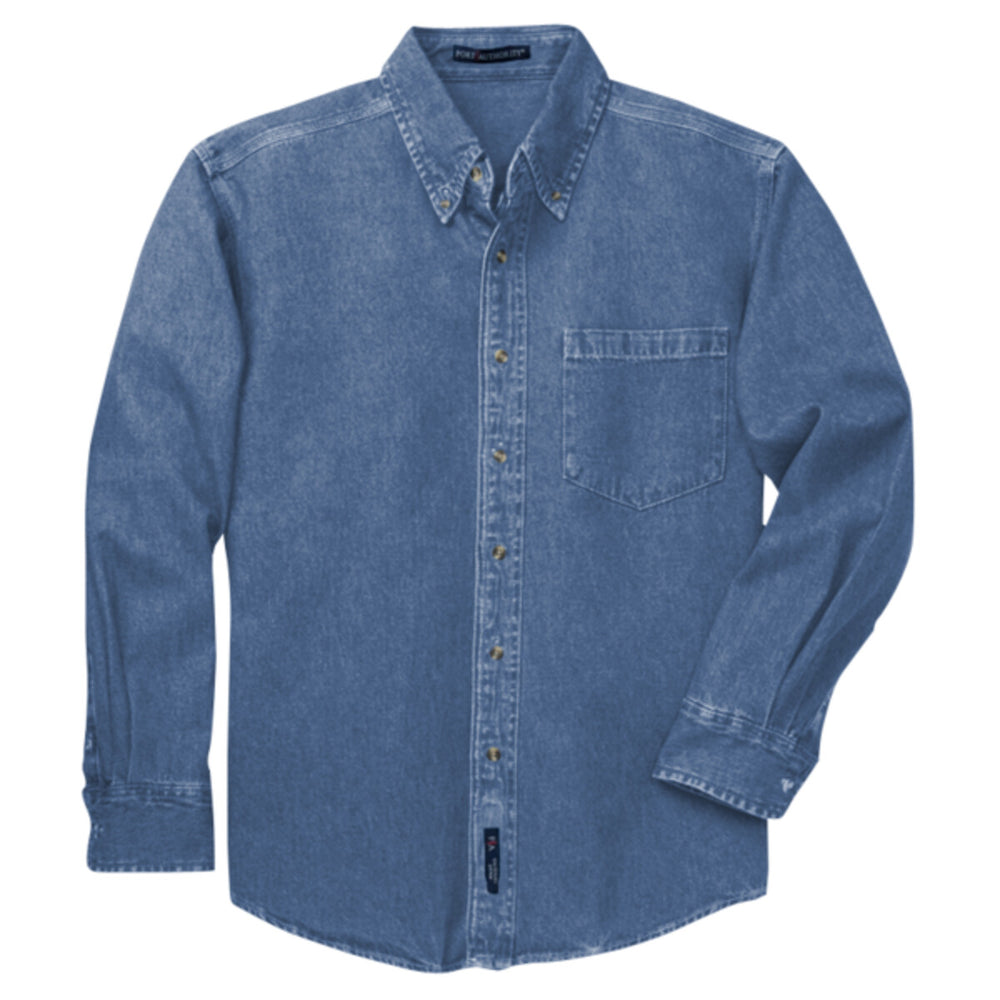 Port Authority S100 - Heavyweight Denim Shirt - Dark Blue Stonewashed