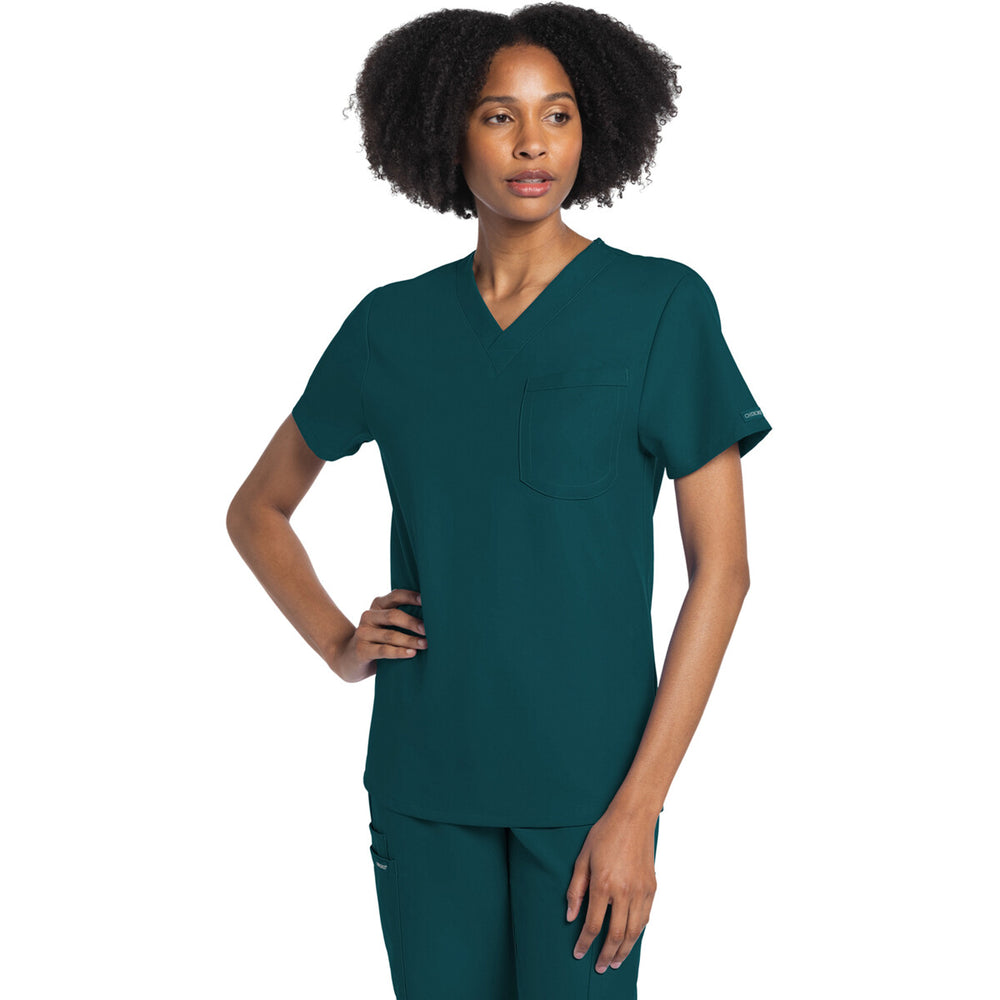 Cherokee CK778A - Unisex V-Neck Top - Caribbean Blue