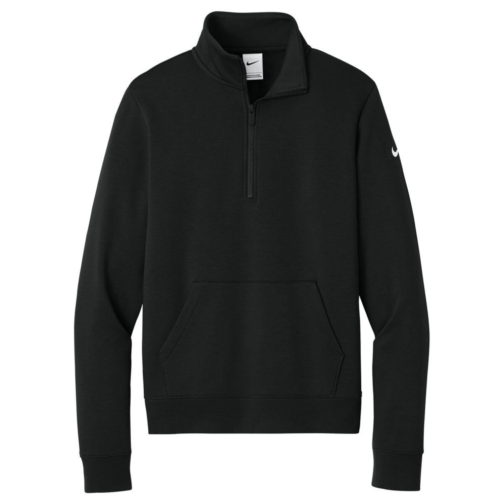 Nike NKDX6720 - Women's Club Fleece Sleeve Swoosh 1/2 Zip - Black