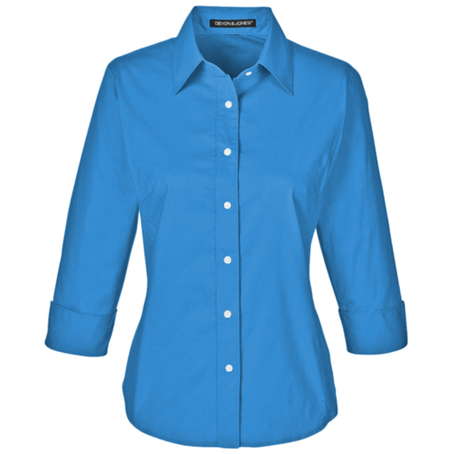 Devon & Jones DP625W - Women's Perfect Fit™ Three-Quarter Sleeve Stretch Poplin Dress Shirt