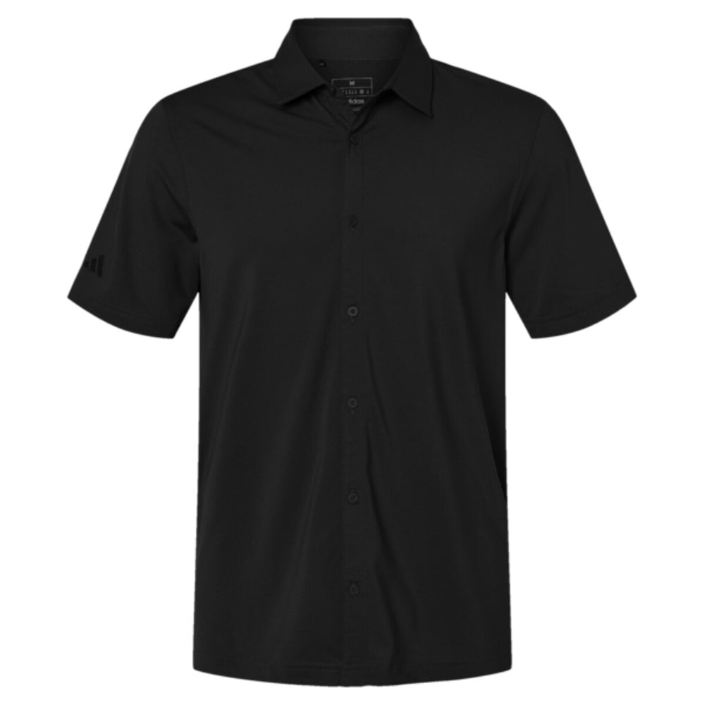 Adidas A595 - Men's Full Button Down Short Sleeve Shirt - Black